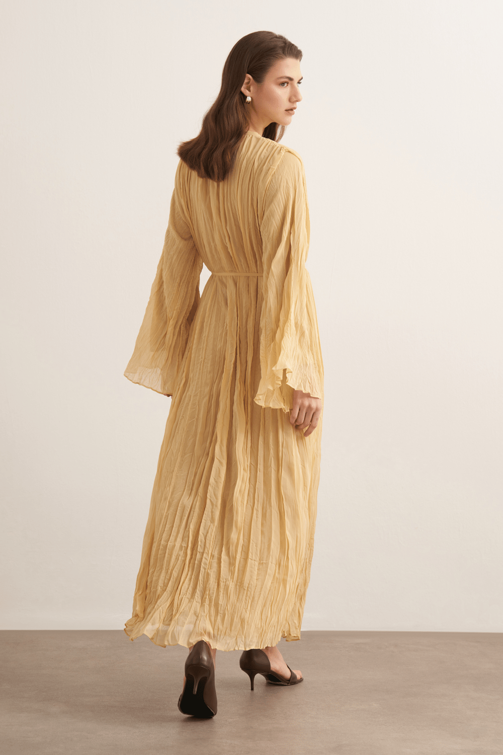 Fouzia Crush Chiffon Dress Cinnamon