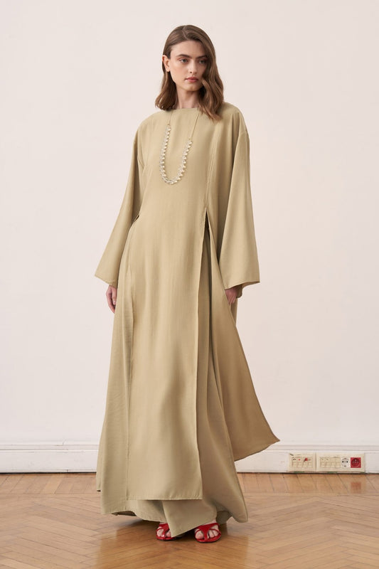 Kheesa Modal Blouse with Slit Detail, Green