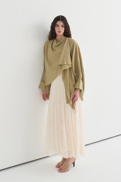 Luce Blouse with Shawl Detail, Soft Pink