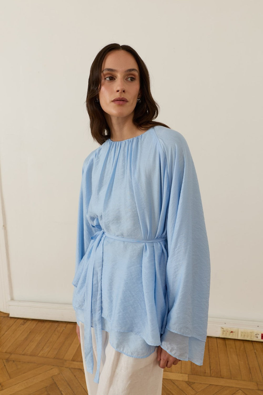 Medisa Draped Blouse White