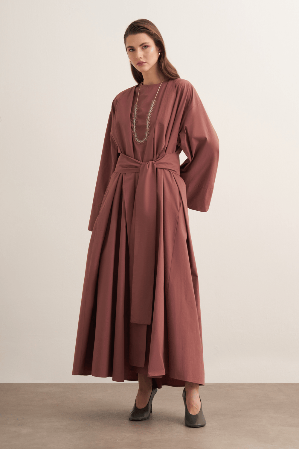 Inessa Premium Uzun Kimono Takımı Soft Yeşil