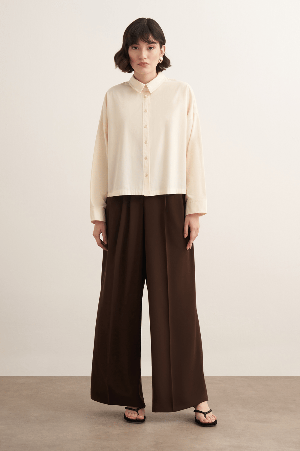 Felice Dropped Sleeve Poplin Shirt Burgundy