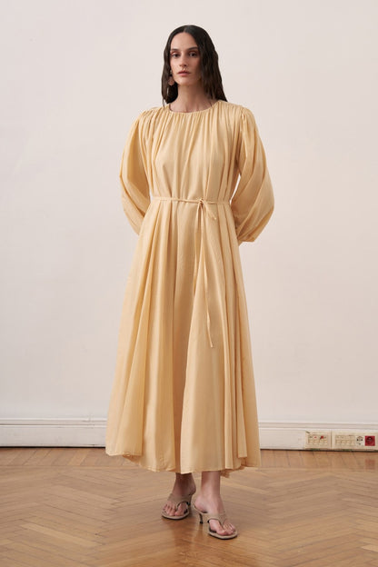 Shirin Voile Long Dress Dark Brown