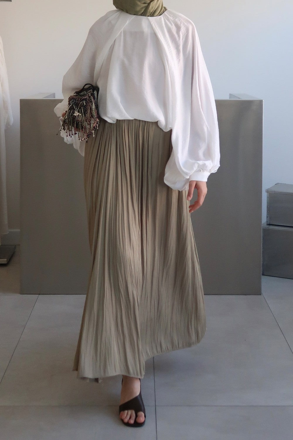 Olesya Satin Skirt Honey