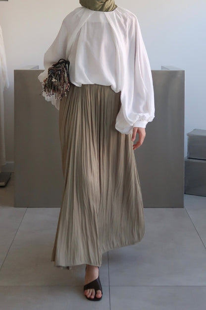 Olesya Satin Skirt Honey