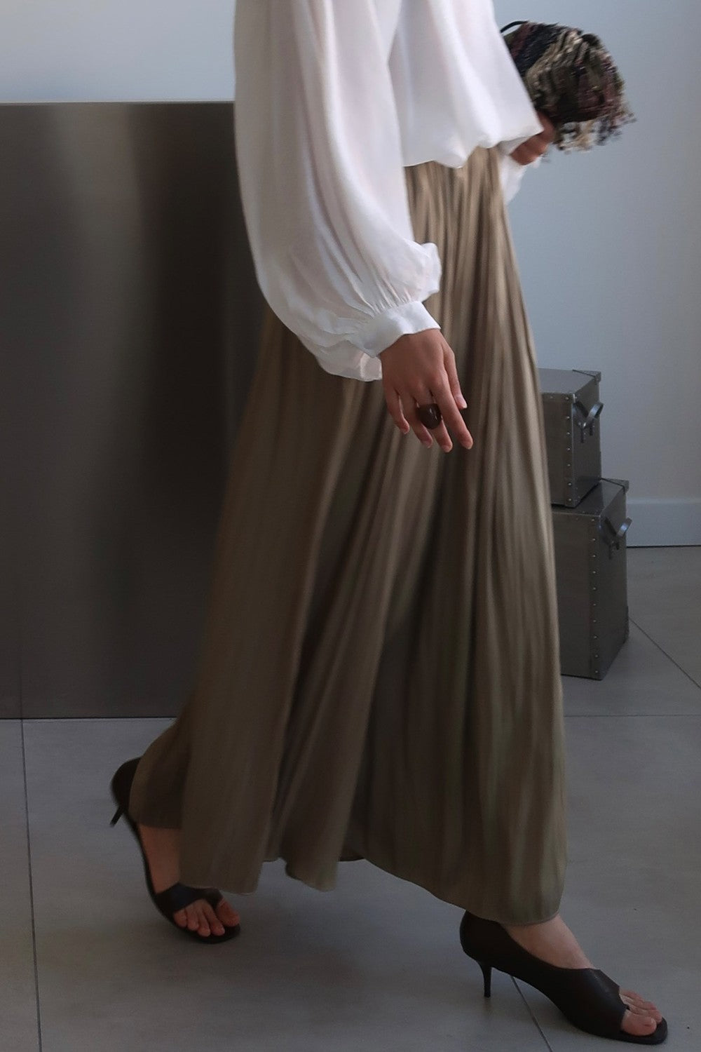 Olesya Satin Skirt Honey
