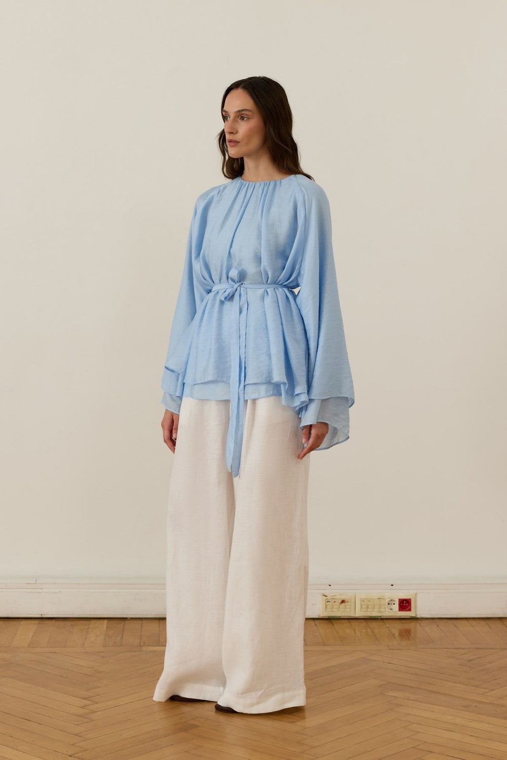 Medisa Draped Blouse White