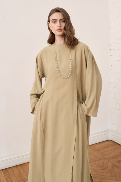 Kheesa Modal Blouse with Slit Detail, Green