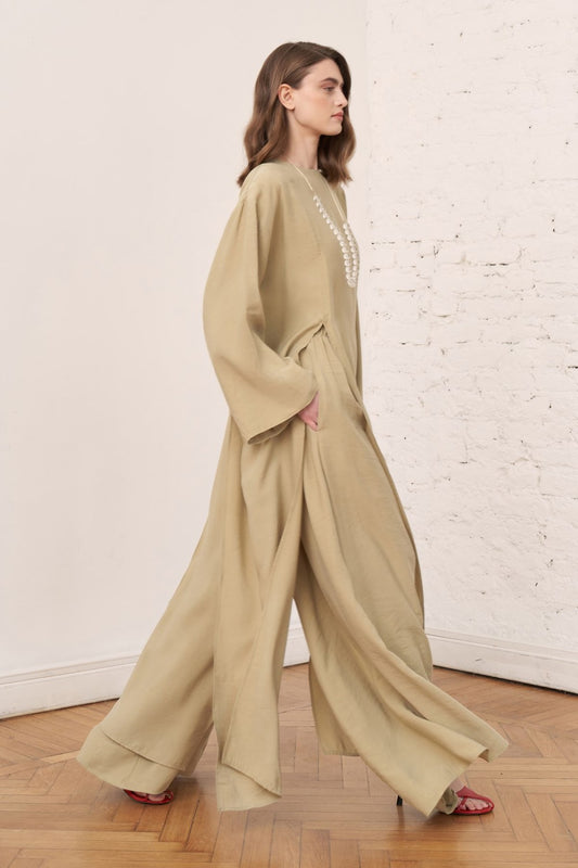 Kheesa Modal Blouse with Slit Detail, Green