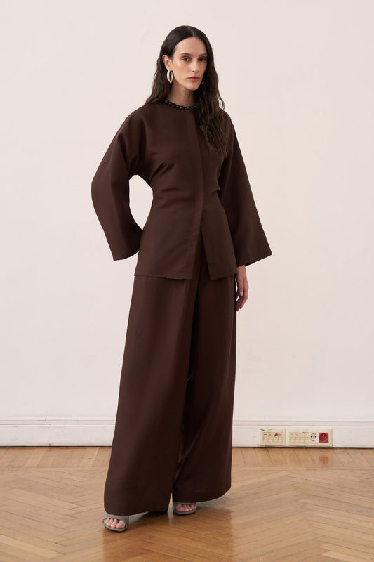 Alwa Trouser Suit in Coffee