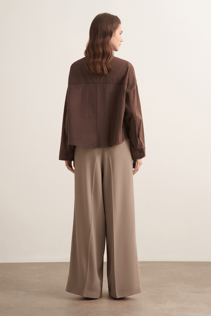 Felice Dropped Sleeve Poplin Shirt Burgundy