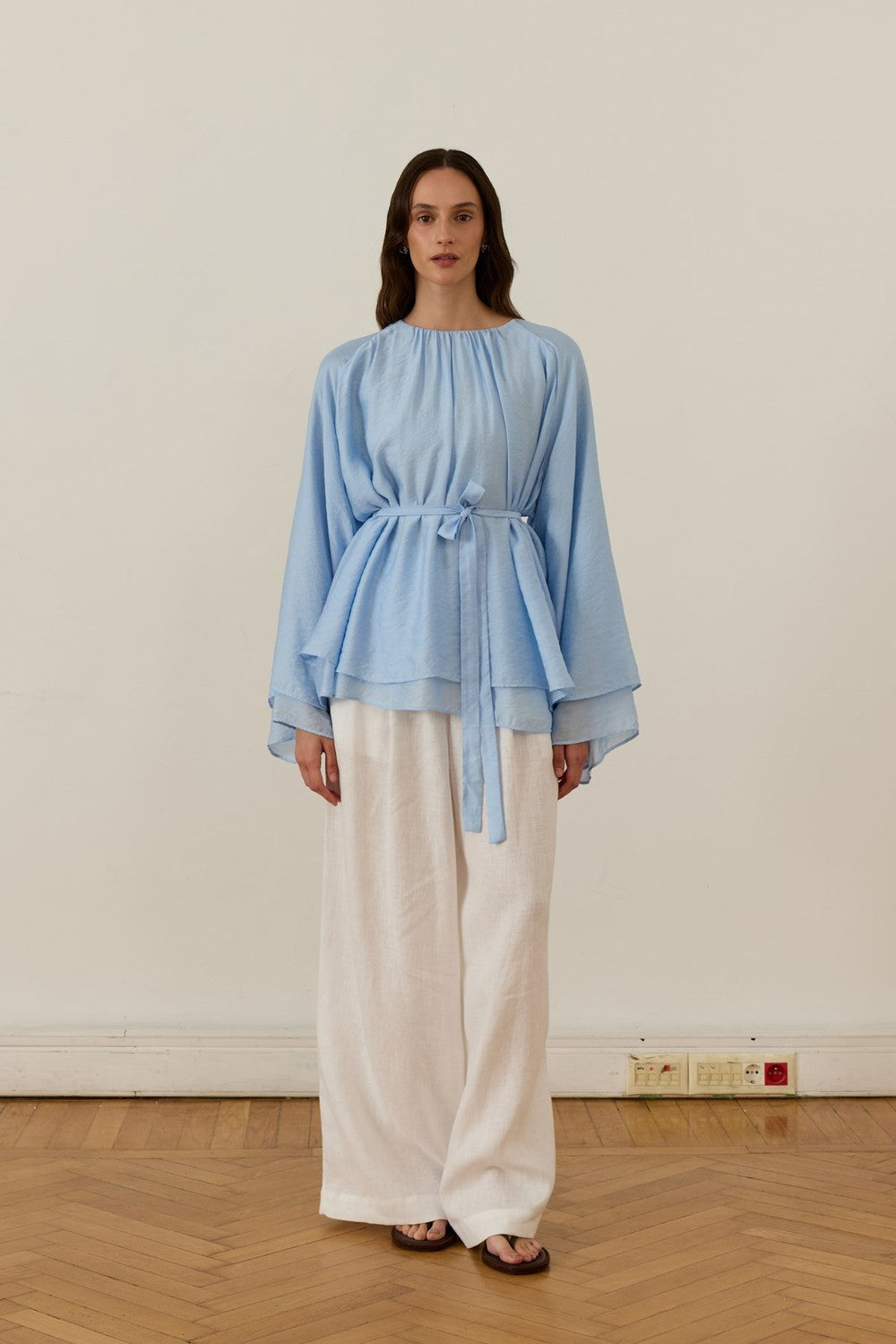 Medisa Draped Blouse White