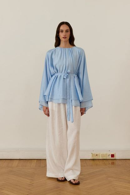 Medisa Draped Blouse White