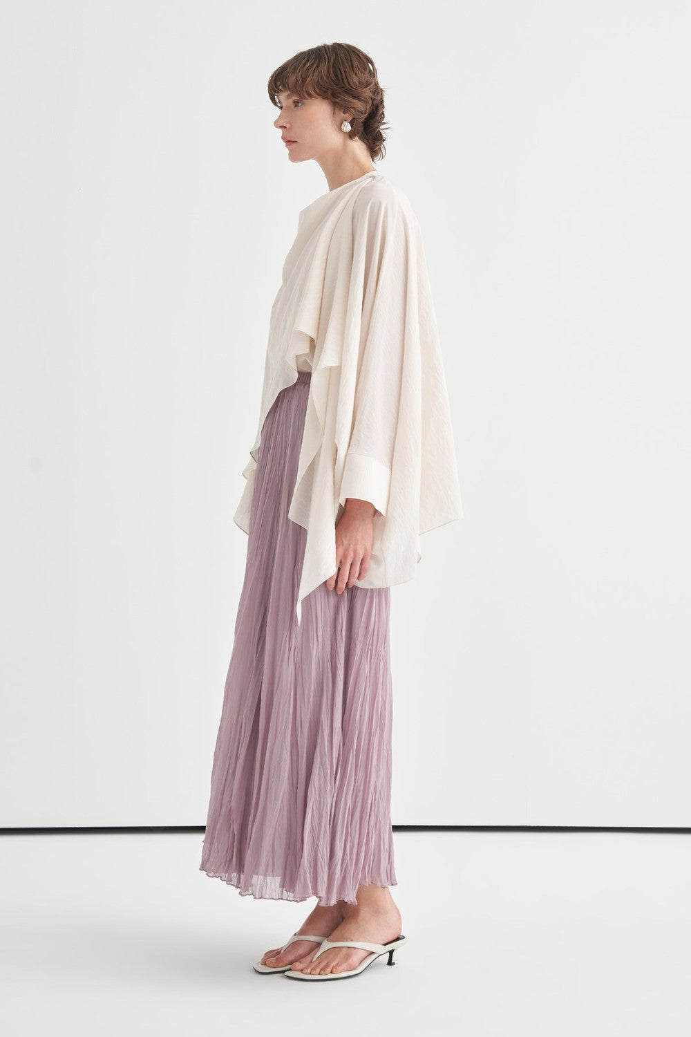 Luce Blouse with Shawl Detail, Soft Pink