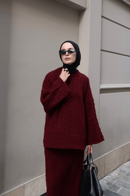 Polina Knitwear Set Dark Brown