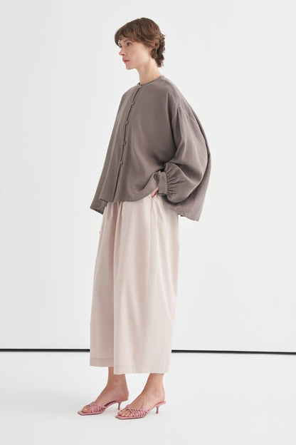 Isola Draped Muslin Shirt Dark Brown