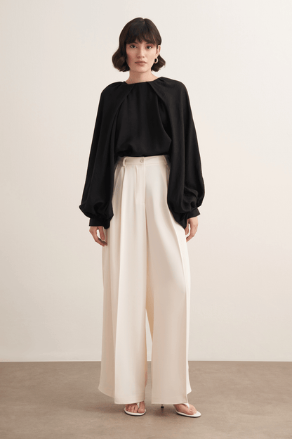 Taleen Wide Leg Palazzo Pants Dark Brown