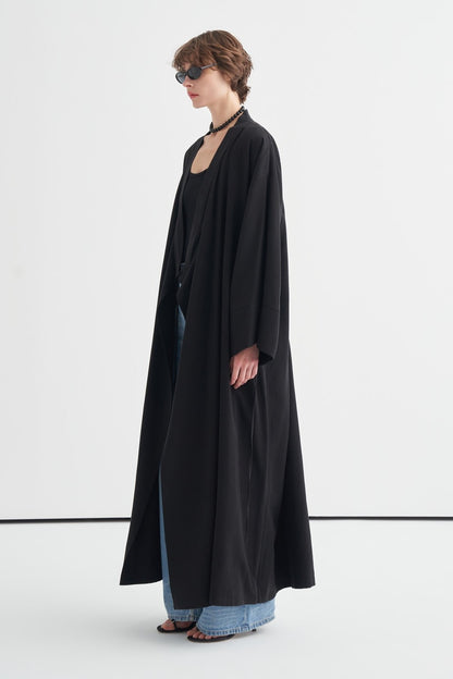 Carmen Tie-Detail Kimono, Black