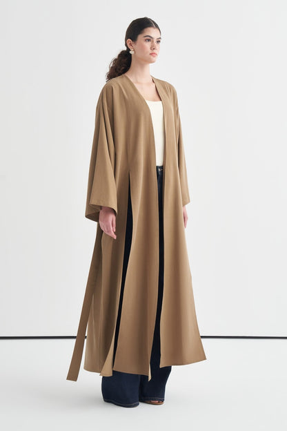 Daria Kimono with Slit Detail, Khaki