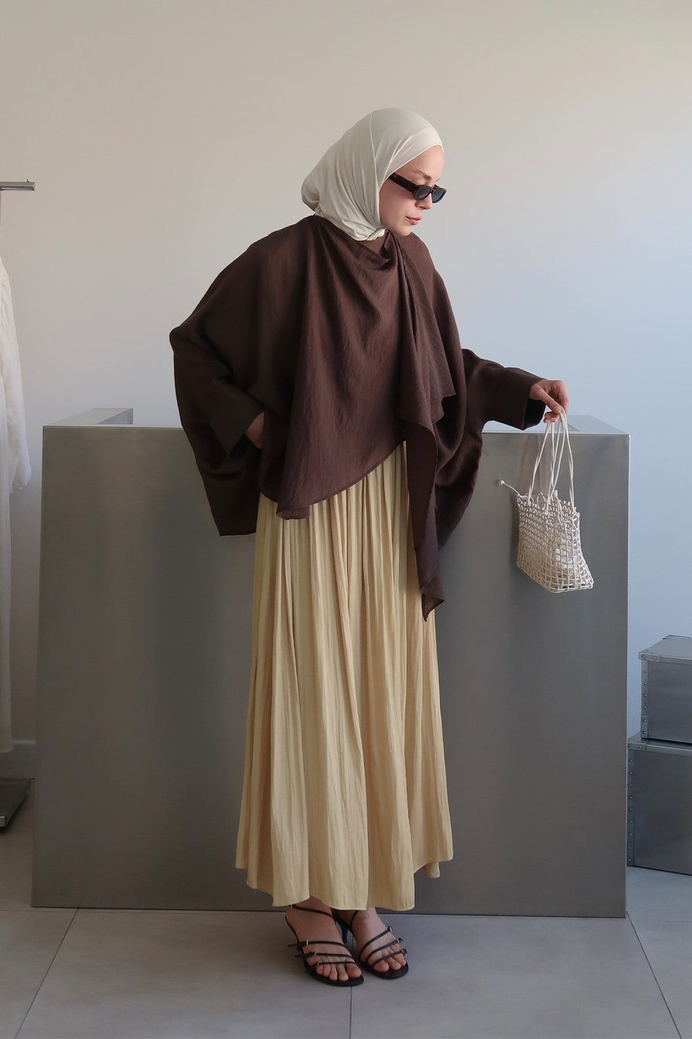 Olesya Satin Skirt Honey