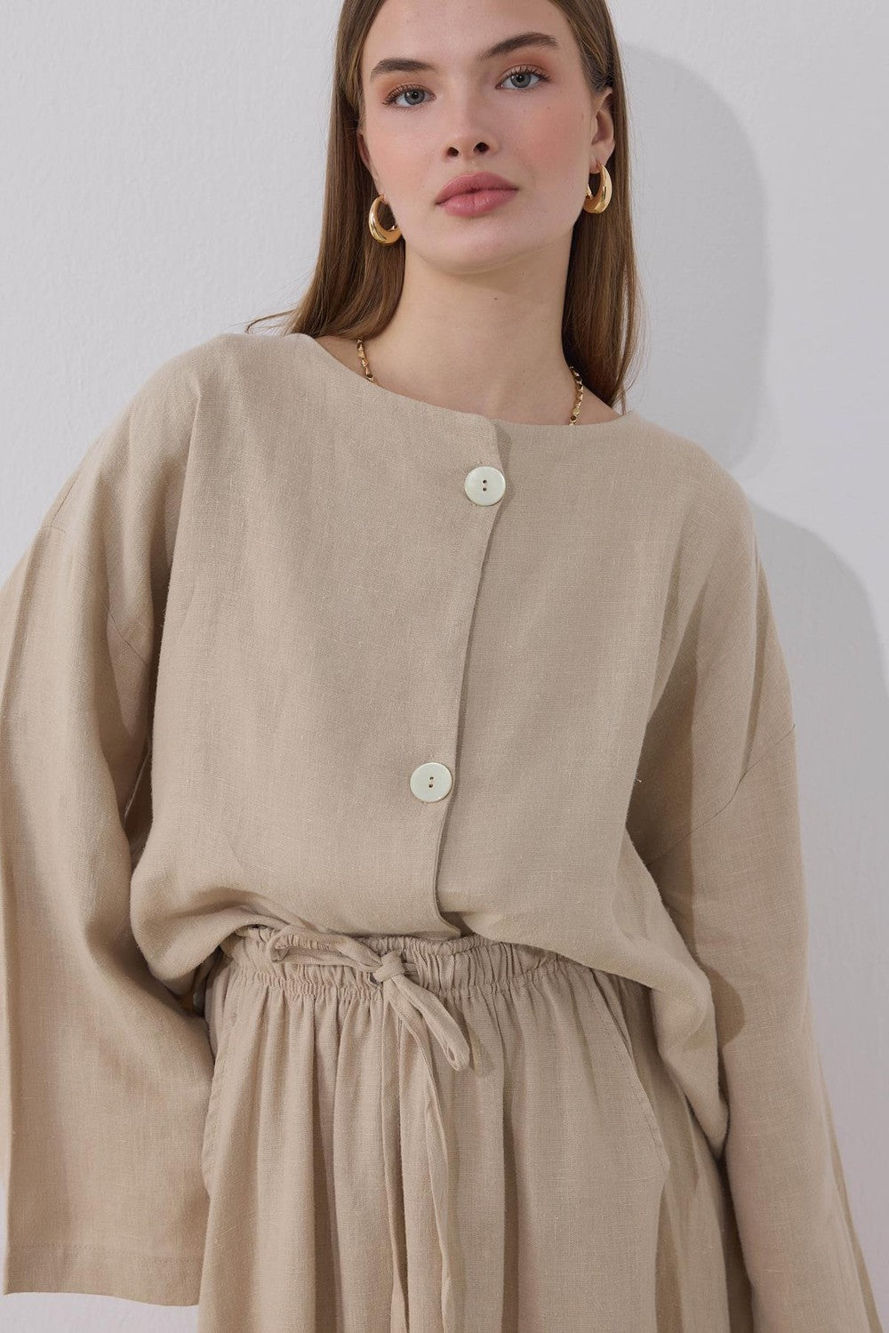 Mona Linen Jacket Beige