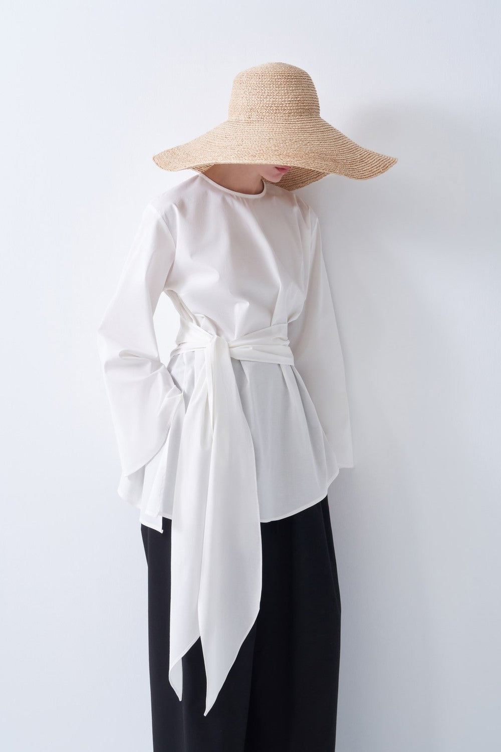 Fabia Belt Detail Poplin Blouse White