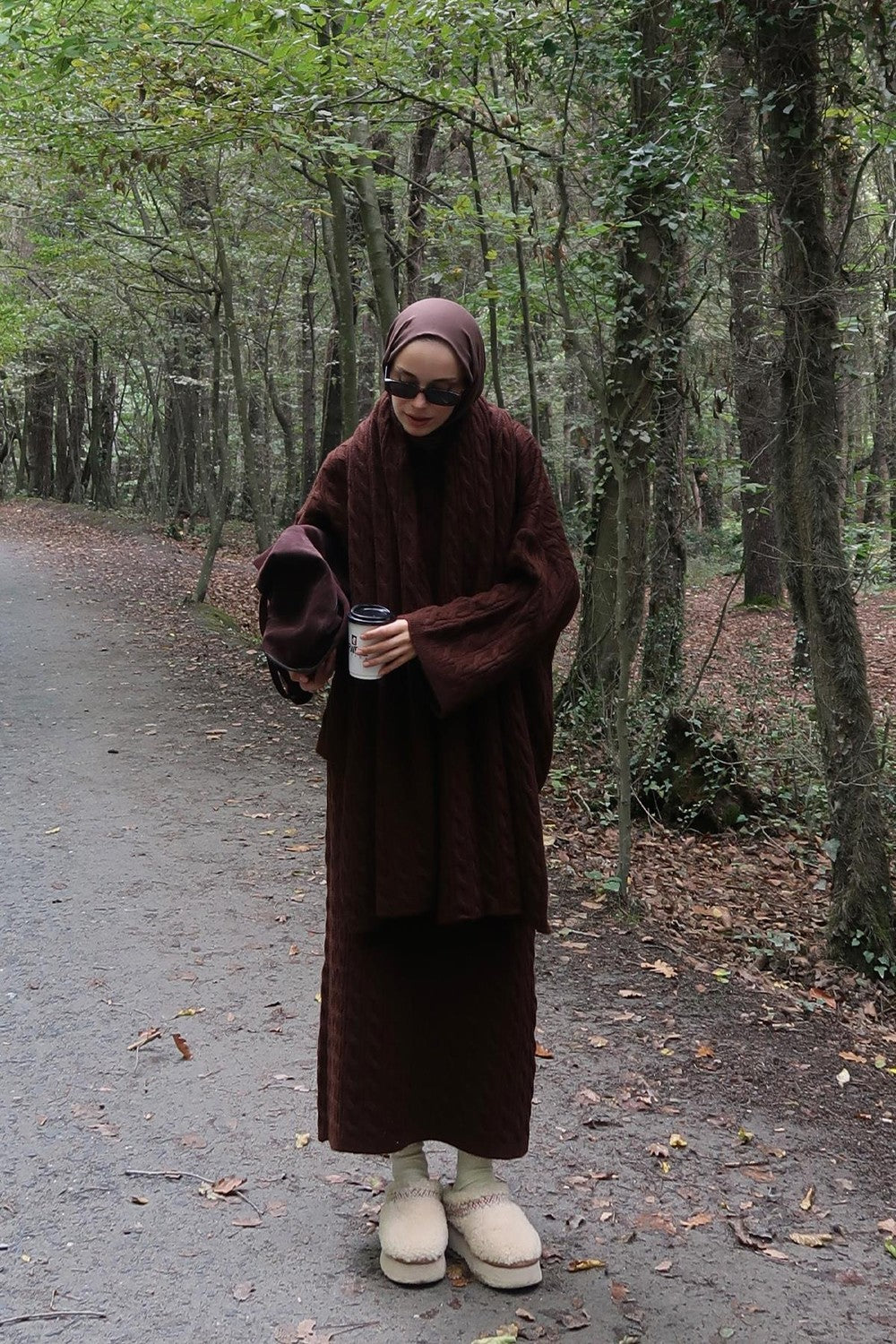 Polina Knitwear Set Dark Brown