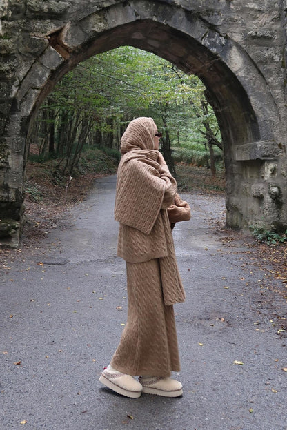 Polina Knitwear Set Dark Brown