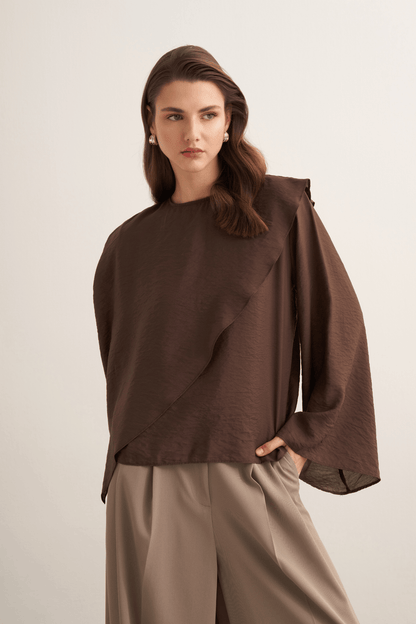 Soraya Cape Effect Blouse Butter