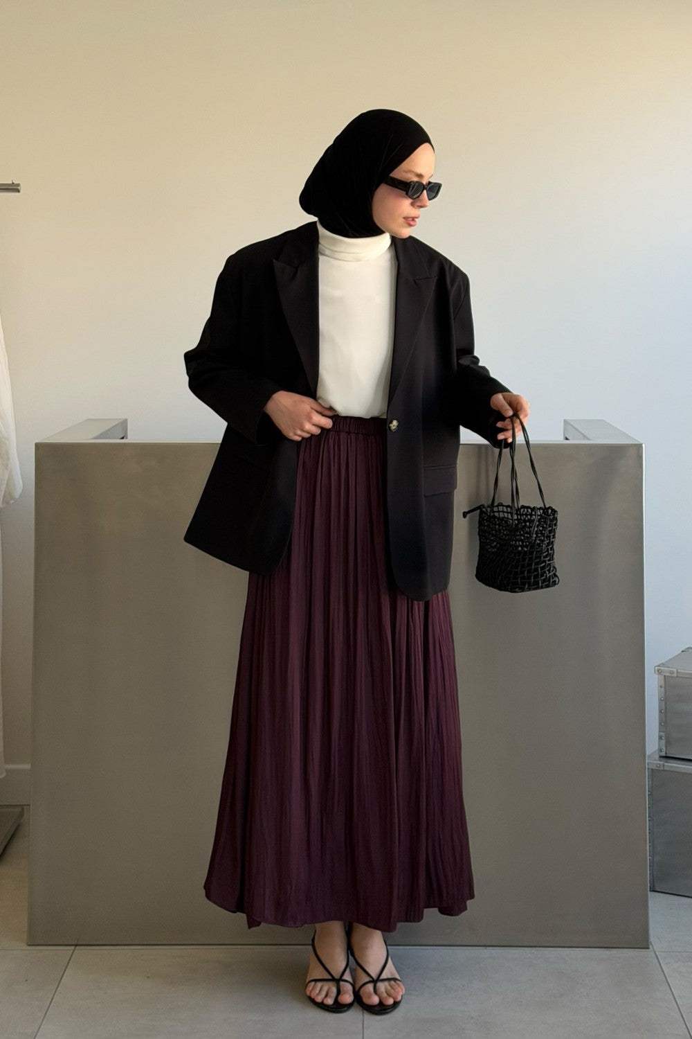 Olesya Satin Skirt Honey