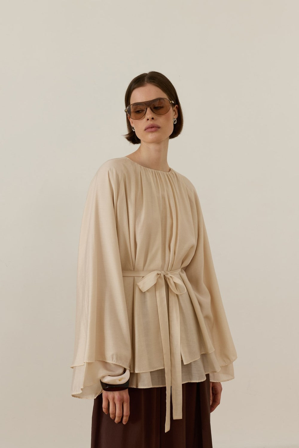 Medisa Draped Blouse White