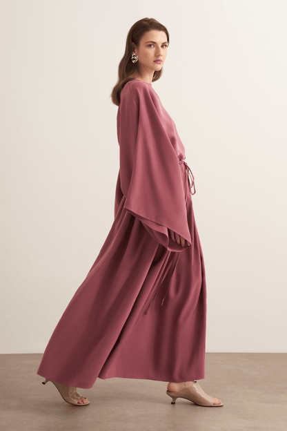 Noor Gathered Skirt Cupra Set, Rose Pink