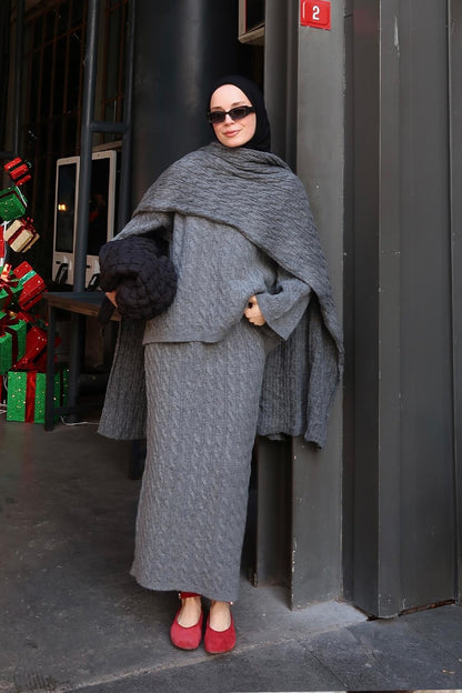 Polina Knitwear Set Dark Brown