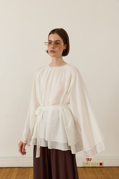 Medisa Draped Blouse White