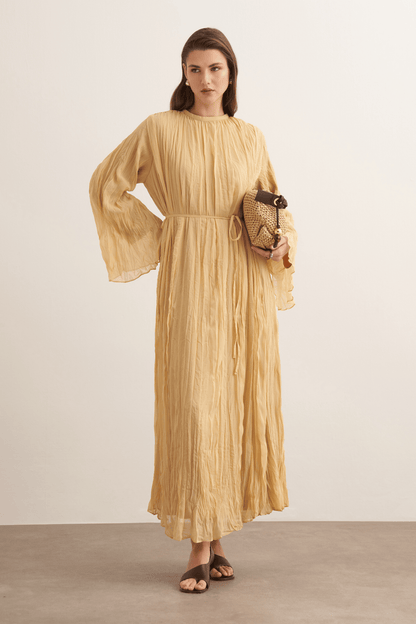 Fouzia Crush Chiffon Dress Cinnamon