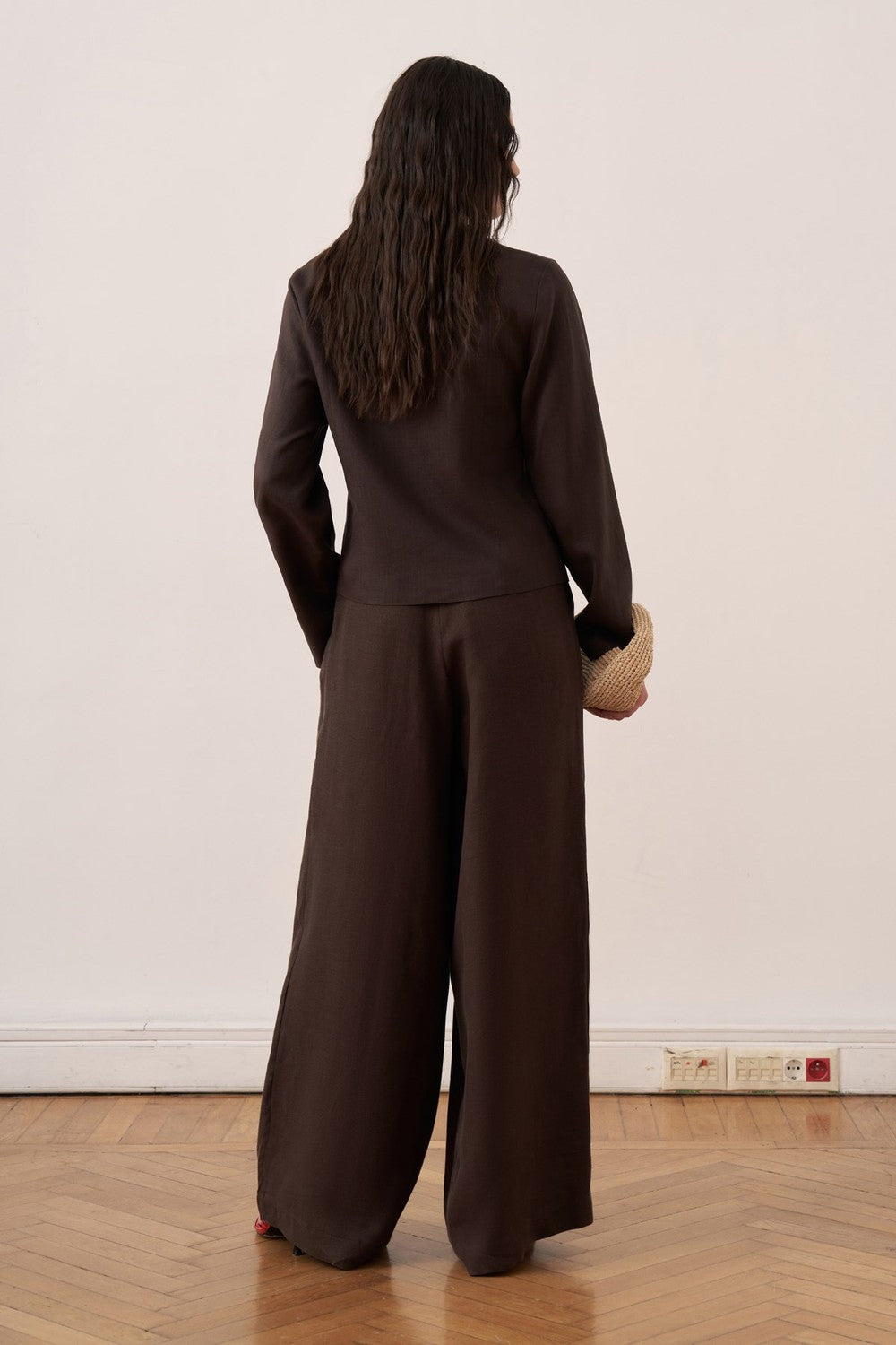 Capri Buttoned Linen Jacket Olive