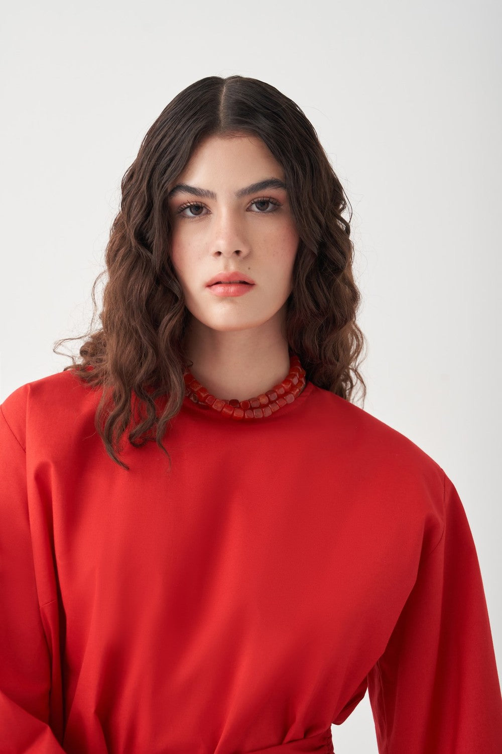 Fabia Belt Detail Poplin Blouse White