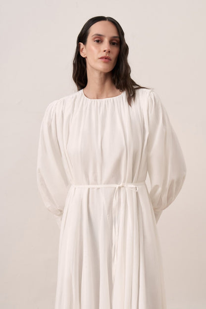 Shirin Voile Long Dress Dark Brown