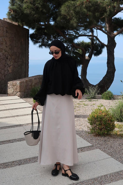 Vita Linen Skirt Cream