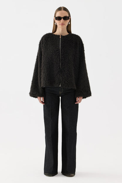 Gigi Plush Jacket Black