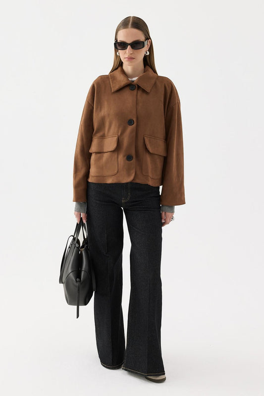 Jane Suede Jacket Camel