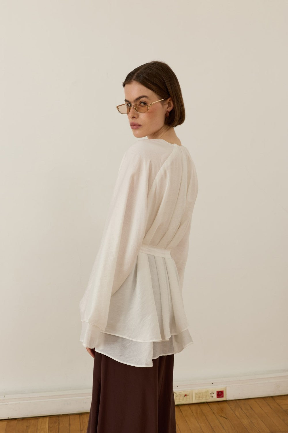 Medisa Draped Blouse White