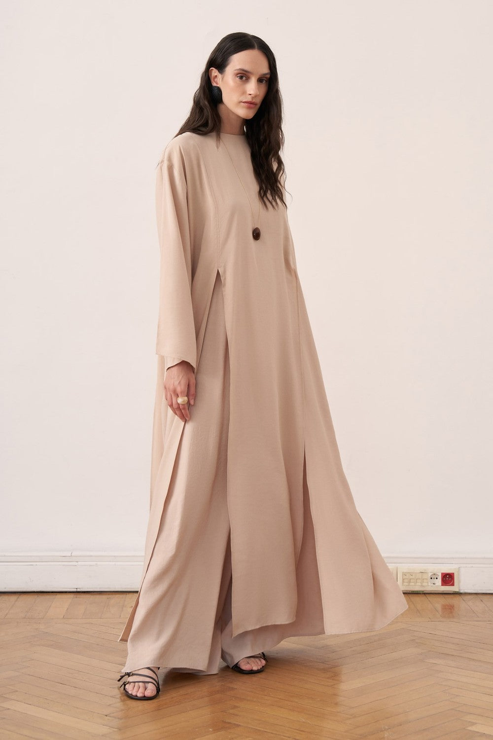 Kheesa Modal Blouse with Slit Detail, Green