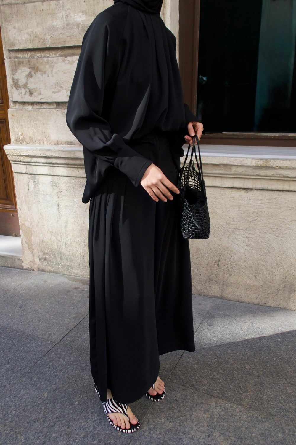 Nezha Pile Detail Pants Set Latte