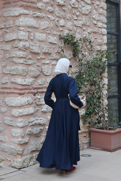 Nayra Denim Dress Navy Blue