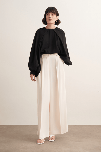 Taleen Wide Leg Palazzo Pants Dark Brown