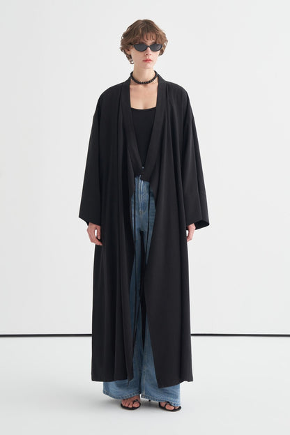 Carmen Tie-Detail Kimono, Black