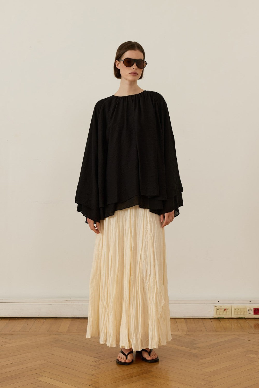 Medisa Draped Blouse White