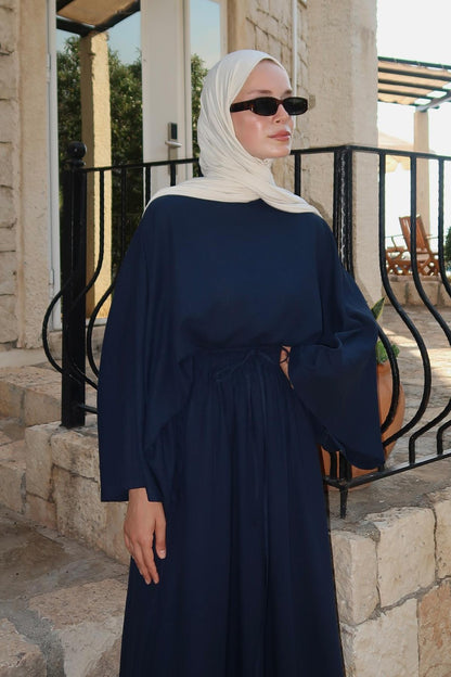 Samha Linen Blouse Navy Blue
