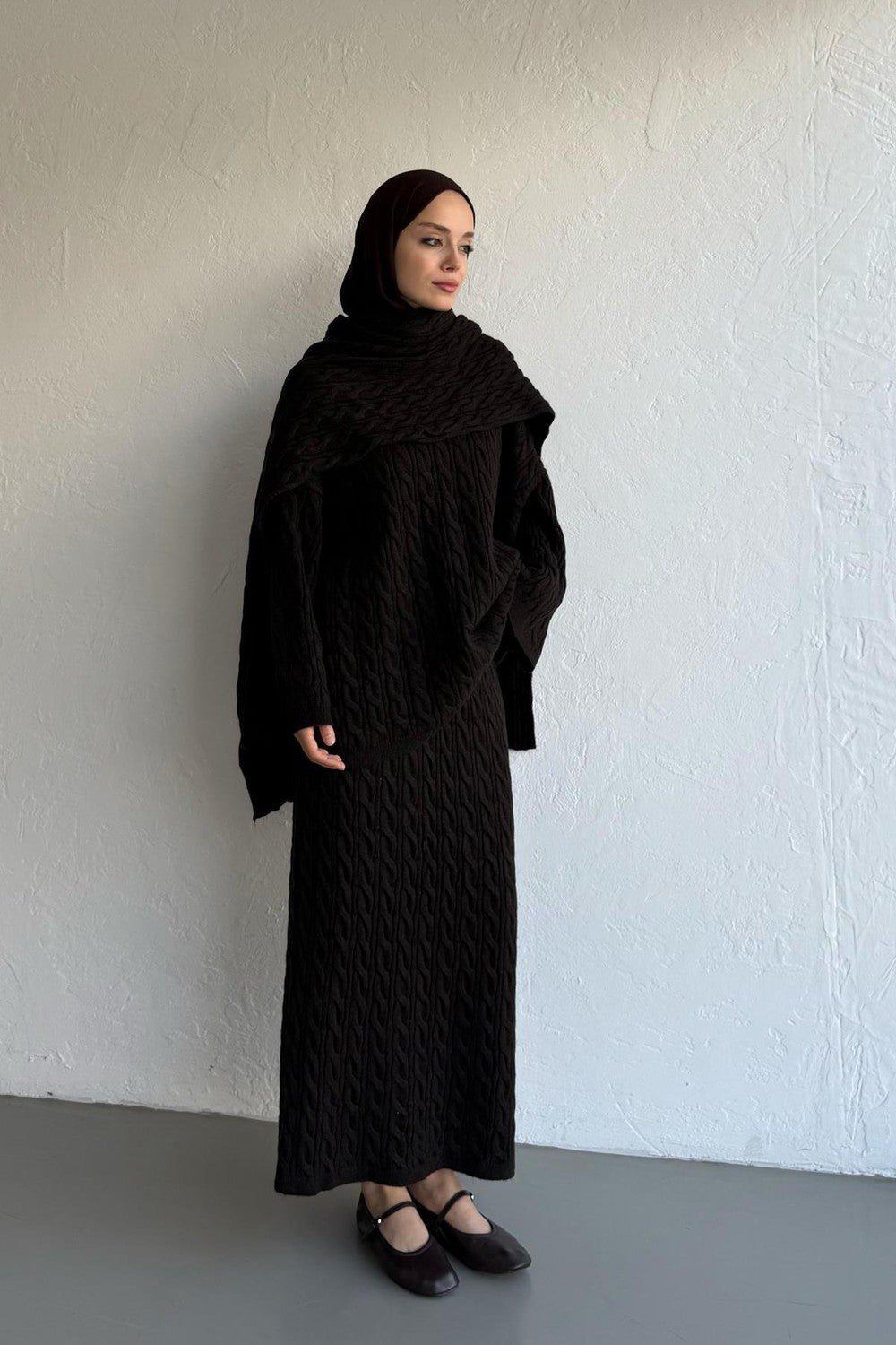 Polina Knitwear Set Dark Brown